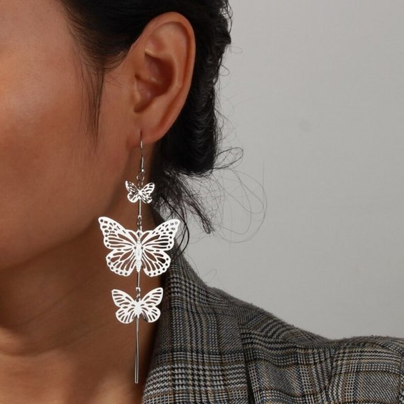 Earrings Butterfly Women Stud Bohemian Hoop Drop Cute Trendy Jewelry - Picture 3 of 8